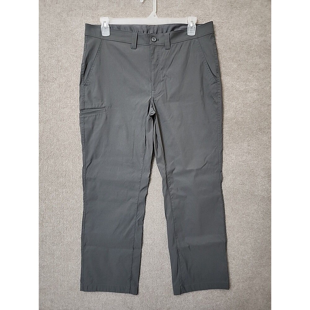 Eddie Bauer Tech Pants Mens 36x30 Gray Nylon Stretch Straight Leg Lightweight